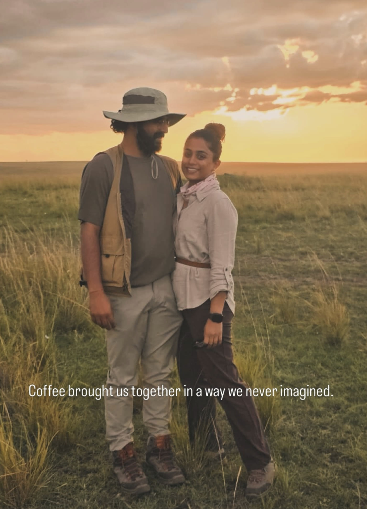 Vishal and Manasa together at sunset